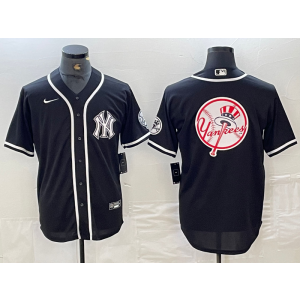 MLB Yankees Blank Black Cool Base Men Jersey