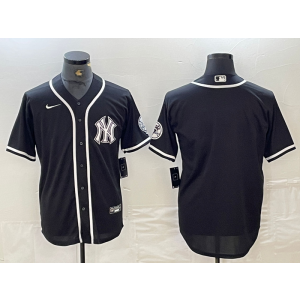 MLB Yankees Blank Black Nike Cool Base Men Jersey