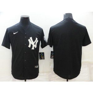 MLB Yankees Blank Black Nike Cool Base Men Jerseys