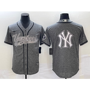 MLB Yankees Blank Grey Baseball Logo Nike Cool Base Men Jersey MLB Yankees Blank Grey Baseball Logo Nike Cool Base Men Jersey