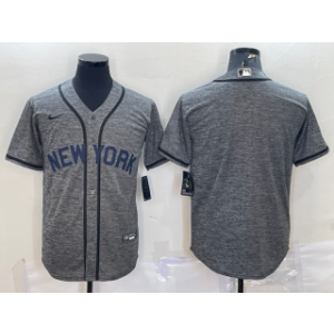 MLB Yankees Blank Grey Nike Cool Base Men Jerseys