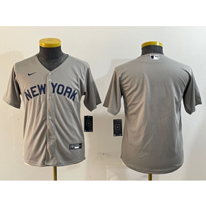 MLB Yankees Blank Grey Nike Cool Base Youth Jersey