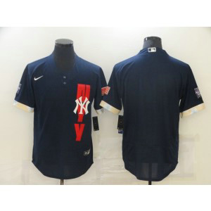 MLB Yankees Blank Navy 2021 All-Star Flexbase Men Jersey