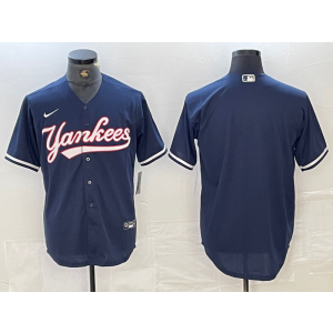 MLB Yankees Blank Navy Baseball Nike Cool Base Men Jersey