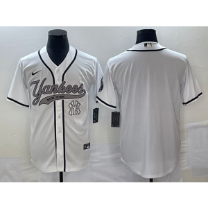 MLB Yankees Blank White Baseball Logo Nike Men Jersey MLB Yankees Blank White Baseball Logo Nike Men Jersey