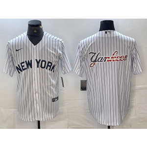 MLB Yankees Blank White Baseball Nike Cool Base Men Jersey
