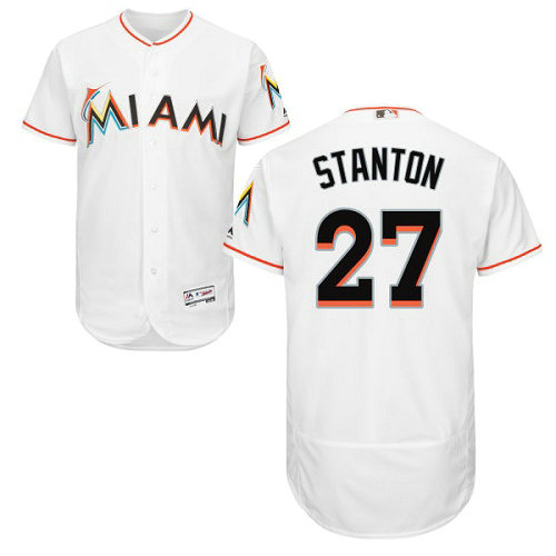 Marlins 27 Giancarlo Stanton White Flexbase Jersey
