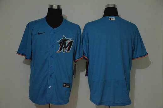 Marlins Blank Blue 2020 Nike Cool Base Jersey