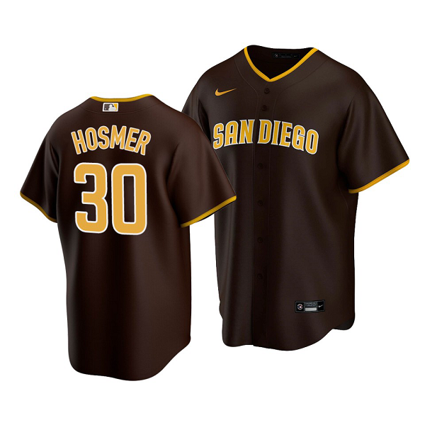 Men's 2020 Padres Eric Hosmer #30 Replica Road Brown Jersey