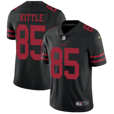 Men's 49ers #85 George Kittle Black Alternate Nike Stitched NFL Vapor Untouchable Limited Jersey