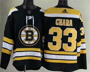 Men's Adidas Boston Bruins #33 Zdeno Chara Black 2017-2018 Hockey NHL Jersey