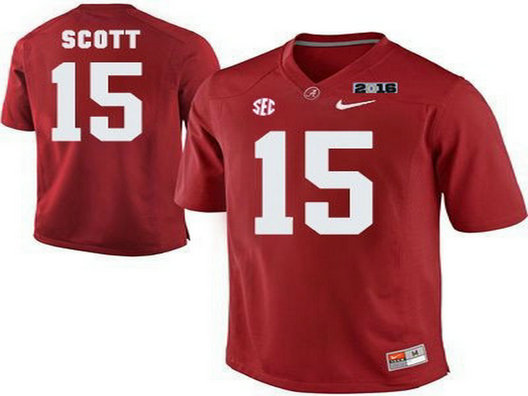 Men's Alabama Crimson Tide #15 JK Scott Red 2016 BCS College Football Nike Limited Jersey Men's Alabama Crimson Tide #15 JK Scott Red 2016 BCS College Football Nike Limited Jersey