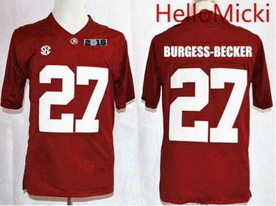 Men's Alabama Crimson Tide #27 Shawn Burgess-Becker Red 2016 BCS College Football Nike Limited Jersey