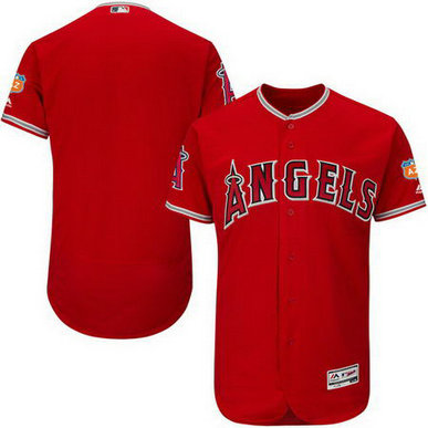 Men's Angels Blank Red 2017 Spring Training Flexbase Jersey