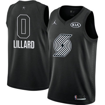 Men's Blazers #0 Damian Lillard Black NBA Jordan Swingman 2018 All-Star Game Jers Men's Blazers #0 Damian Lillard Black NBA Jordan Swingman 2018 All-Star Game Jers