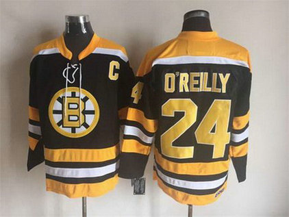 Men's Boston Bruins #24 Terry O'Reilly 2007-08 Black CCM Vintage Throwback Jersey