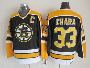 Men's Boston Bruins #33 Zdeno Chara 1996-97 Black CCM Vintage Throwback Jersey Men's Boston Bruins #33 Zdeno Chara 1996-97 Black CCM Vintage Throwback Jersey