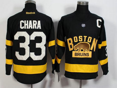 Men's Boston Bruins #33 Zdeno Chara Reebok Black 2016 Winter Classic Premier Jersey