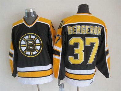 Men's Boston Bruins #37 Patrice Bergeron 1996-97 Black CCM Vintage Throwback Jersey Men's Boston Bruins #37 Patrice Bergeron 1996-97 Black CCM Vintage Throwback Jersey