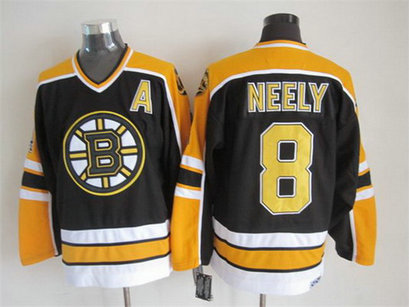 Men's Boston Bruins #8 Cam Neely 1996-97 Black CCM Vintage Throwback Jersey Men's Boston Bruins #8 Cam Neely 1996-97 Black CCM Vintage Throwback Jersey