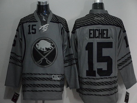 Men's Buffalo Sabres #15 Jack Eichel Charcoal Gray NHL Reebok Jersey Men's Buffalo Sabres #15 Jack Eichel Charcoal Gray NHL Reebok Jersey