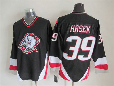Men's Buffalo Sabres #39 Dominik Hasek 1996-97 Black CCM Vintage Throwback Jersey Men's Buffalo Sabres #39 Dominik Hasek 1996-97 Black CCM Vintage Throwback Jersey