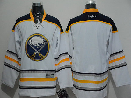 Men's Buffalo Sabres Blank White Away NHL Reebok Jersey