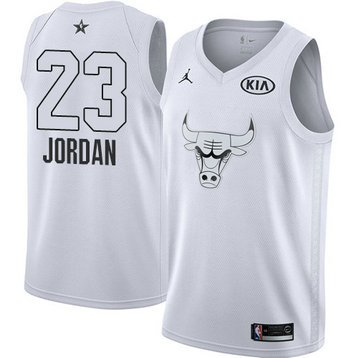 Men's Bulls #23 Michael Jordan White NBA Swingman 2018 All-Star Game Jersey Men's Bulls #23 Michael Jordan White NBA Swingman 2018 All-Star Game Jersey