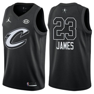 Men's Cavaliers 23 LeBron James Jordan Brand Black 2018 All-Star Game Swingman Jersey
