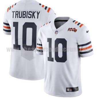 Men's Chicago Bears #10 Mitchell Trubisky Nike White 2019 100th Season Alternate Classic Retired Player Limited Jersey