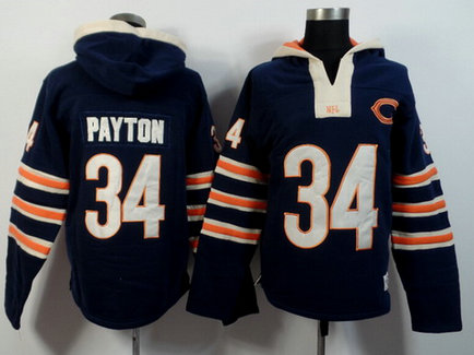 Men's Chicago Bears #34 Walter Payton Navy Blue Team Color 2015 NFL Hoodie Men's Chicago Bears #34 Walter Payton Navy Blue Team Color 2015 NFL Hoodie