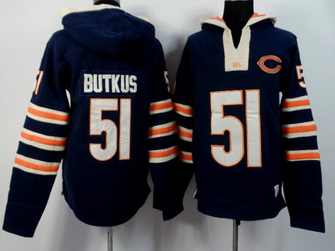 Men's Chicago Bears #51 Dick Butkus Navy Blue Team Color 2015 NFL Hoodie Men's Chicago Bears #51 Dick Butkus Navy Blue Team Color 2015 NFL Hoodie