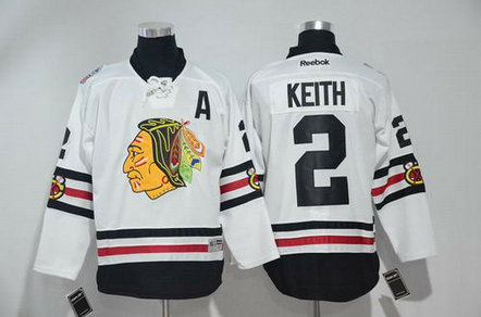 Men's Chicago Blackhawks #2 Keith 2017 Winter Classic White Stitched NHL Hockey Jersey