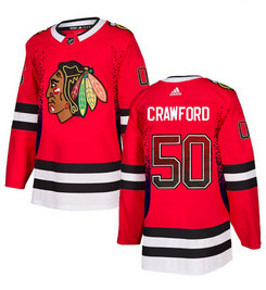 Men's Chicago Blackhawks #50 Corey Crawford Red Drift Fashion Adidas Jersey Men's Chicago Blackhawks #50 Corey Crawford Red Drift Fashion Adidas Jersey