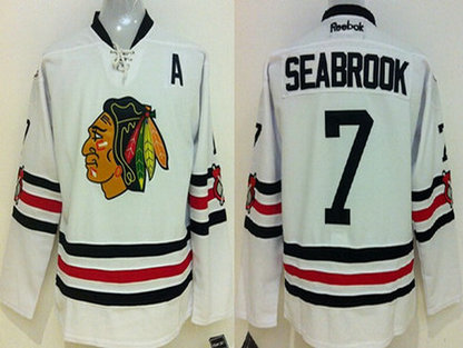 Men's Chicago Blackhawks #7 Brent Seabrook 2015 Winter Classic White Jersey