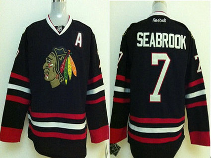 Men's Chicago Blackhawks #7 Brent Seabrook Black Jersey