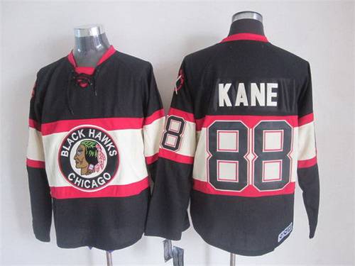 Men's Chicago Blackhawks #88 Patrick Kane Black Third CCM Vintage Throwback Jersey Men's Chicago Blackhawks #88 Patrick Kane Black Third CCM Vintage Throwback Jersey