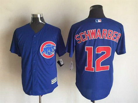 Men's Chicago Cubs #12 Kyle Schwarber Blue Alternate 2015 MLB Cool Base Jersey Men's Chicago Cubs #12 Kyle Schwarber Blue Alternate 2015 MLB Cool Base Jersey