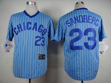 Men's Chicago Cubs #23 Ryne Sandberg 1988 Light Blue Majestic Jersey Men's Chicago Cubs #23 Ryne Sandberg 1988 Light Blue Majestic Jersey