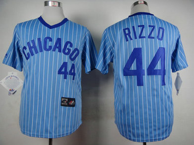 Men's Chicago Cubs #44 Anthony Rizzo 1988 Light Blue Majestic Jersey Men's Chicago Cubs #44 Anthony Rizzo 1988 Light Blue Majestic Jersey