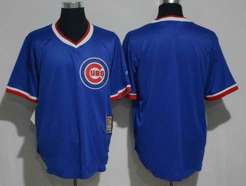Men's Chicago Cubs Blank Royal Blue Pullover MLB Majestic 1994 Cooperstown Collection Stitched Jersey