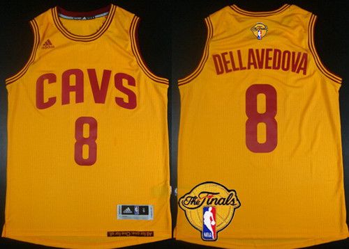 Men's Cleveland Cavaliers #8 Matthew Dellavedova 2016 The NBA Finals Patch Yellow Jersey