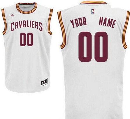 Men's Cleveland Cavaliers White Custom adidas Swingman Home Basketball Jersey