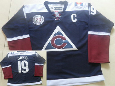 Men's Colorado Avalanche #19 Joe Sakic Reebok Navy Blue 20th Alternate Premier Jersey Men's Colorado Avalanche #19 Joe Sakic Reebok Navy Blue 20th Alternate Premier Jersey