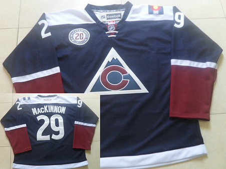 Men's Colorado Avalanche #29 Nathan MacKinnon Reebok Navy Blue 20th Alternate Premier Jersey