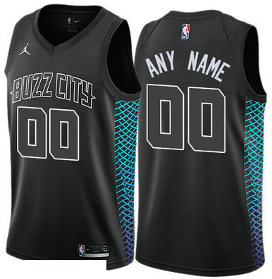 Men's Customized Nike Jordan Charlotte Hornets City Edition Authentic Men's Black NBA Jersey