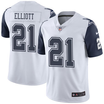Men's Dallas Cowboys Ezekiel Elliott Nike White Color Rush Limited Jersey Men's Dallas Cowboys Ezekiel Elliott Nike White Color Rush Limited Jersey