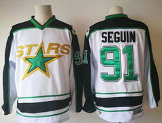 Men's Dallas Stars 91 Tyler Seguin White CCM NHL Jersey