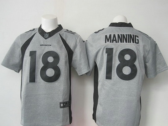 Men's Denver Broncos #18 Peyton Manning Nike Gray Gridiron 2015 NFL Gray Limited Jersey Men's Denver Broncos #18 Peyton Manning Nike Gray Gridiron 2015 NFL Gray Limited Jersey