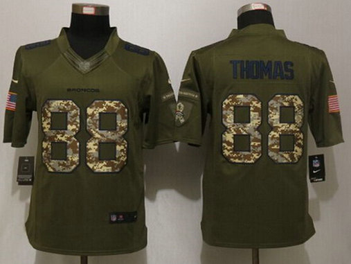 Men's Denver Broncos #88 Demaryius Thomas Green Salute to Service 2015 NFL Nike Limited Jersey